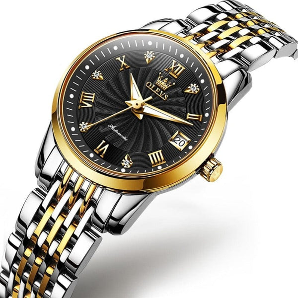 Clamanta Beauty Montre-bracelet de luxe acier inoxydable pour femmes