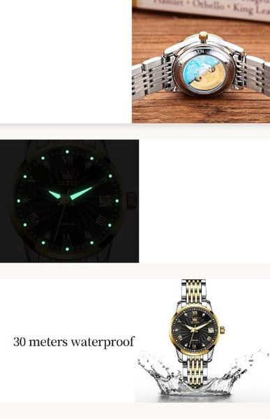 Clamanta Beauty Montre-bracelet de luxe acier inoxydable pour femmes