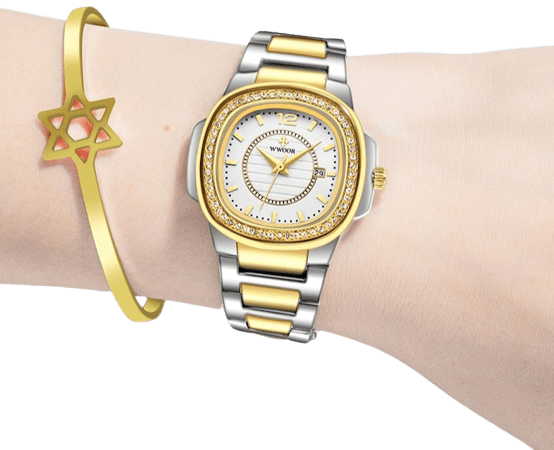 Clamanta Beauty Montre carré et bracelets pour femmes