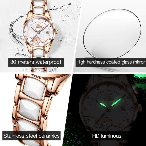 beautefeminine.fr Montre de luxe à Quartz avec bracelet pour femmes