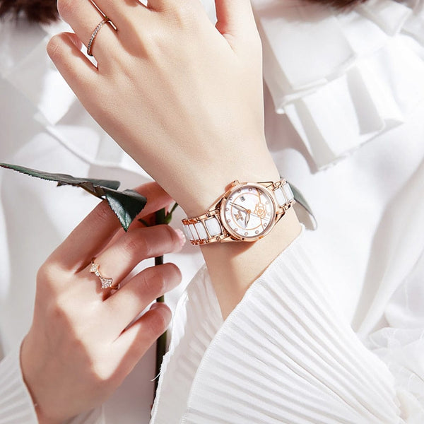 beautefeminine.fr Montre de luxe à Quartz avec bracelet pour femmes