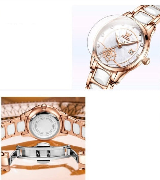beautefeminine.fr Montre de luxe à Quartz avec bracelet pour femmes