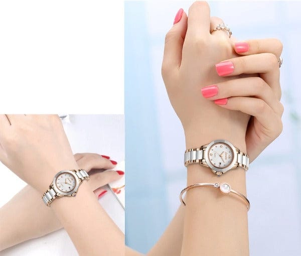 Clamanta Beauty Montre Fashion en céramique à Quartz pour femmes