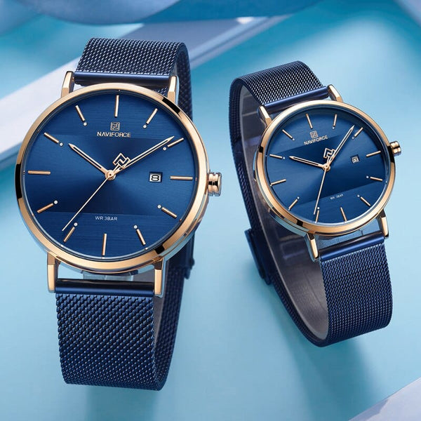 Clamanta Beauty Montre hommes et femmes bracelet acier inoxydable mode amoureux