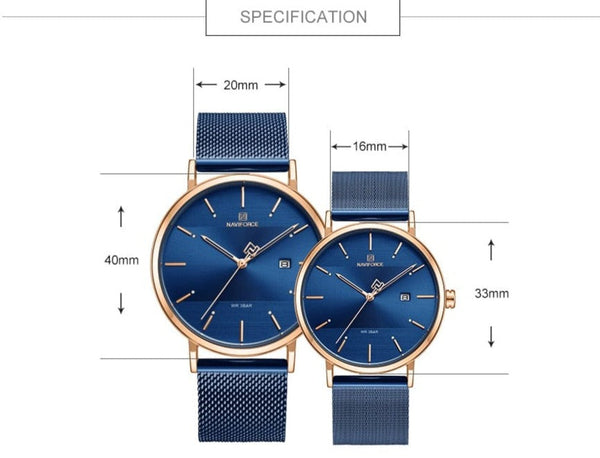 Clamanta Beauty Montre hommes et femmes bracelet acier inoxydable mode amoureux