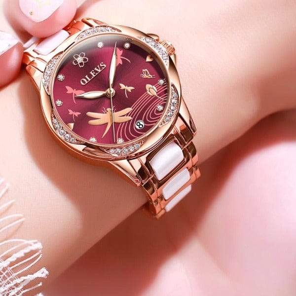 Clamanta Beauty Montre mécanique automatique luxueuse pour femmes