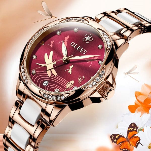 Clamanta Beauty Montre mécanique automatique luxueuse pour femmes