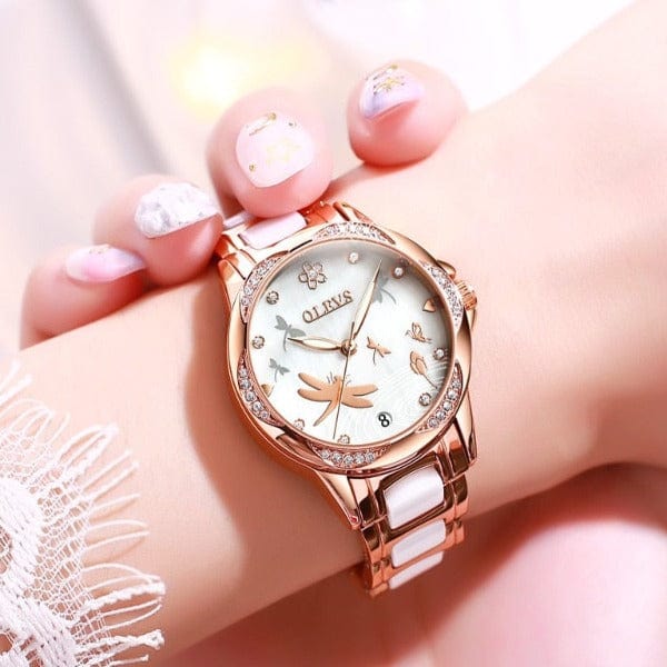 Clamanta Beauty Montre mécanique automatique luxueuse pour femmes