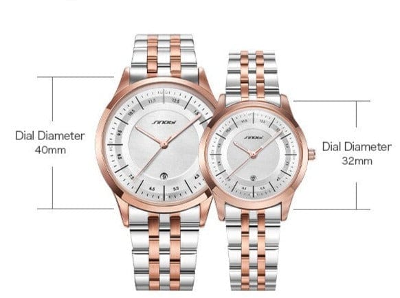 Clamanta Beauty Montre mouvement à Quartz élégant pour Couple