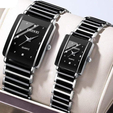 Clamanta Beauty Montre pour amoureux montre Carré céramique
