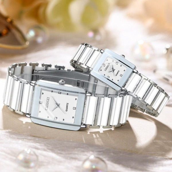 Clamanta Beauty Montre pour amoureux montre Carré céramique