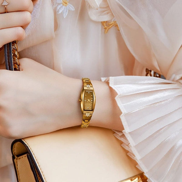 Clamanta Beauty Montres à Quartz en acier tungstène Design élégant pour femmes