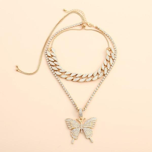 beautefeminine.fr Montres collier strass papillon bracelet pour femme