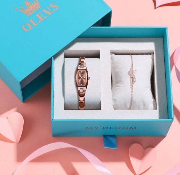 Clamanta Beauty Montres rectangulaires pour femmes