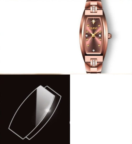 Clamanta Beauty Montres rectangulaires pour femmes