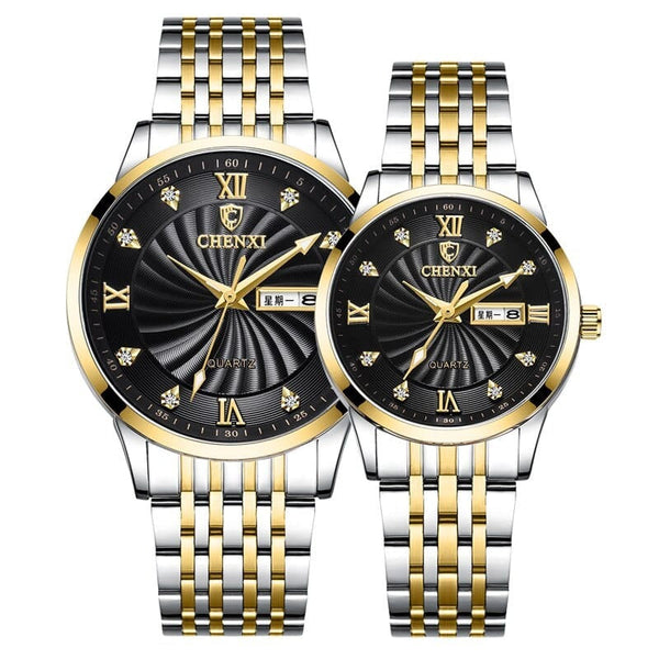 Clamanta Beauty Noir Montre À Quartz pour homme et femme