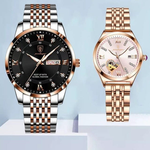 Clamanta Beauty Noir Montre conception de luxe pour homme et femme