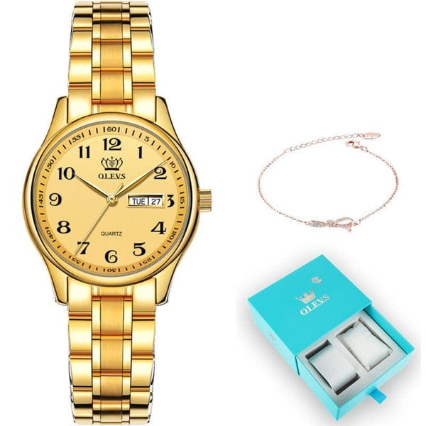 Clamanta Beauty Or Montre numérique analogique classique