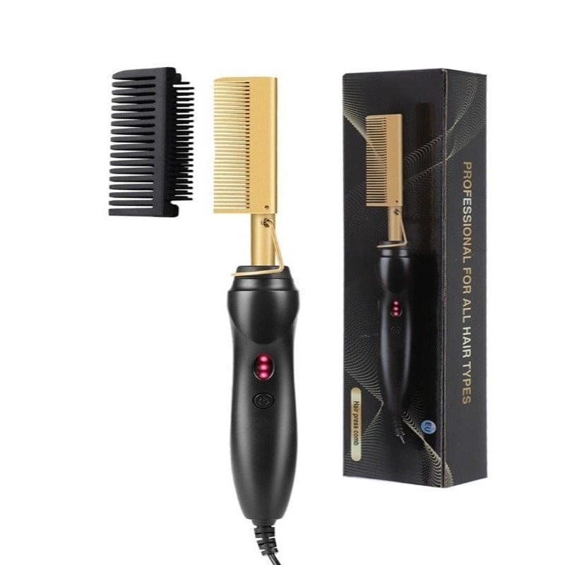 Clamanta Beauty Or Peigne chauffant pour lisser les cheveux ou perruque