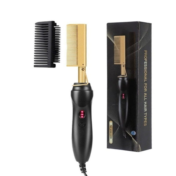 Clamanta Beauty Or Peigne chauffant pour lisser les cheveux ou perruque