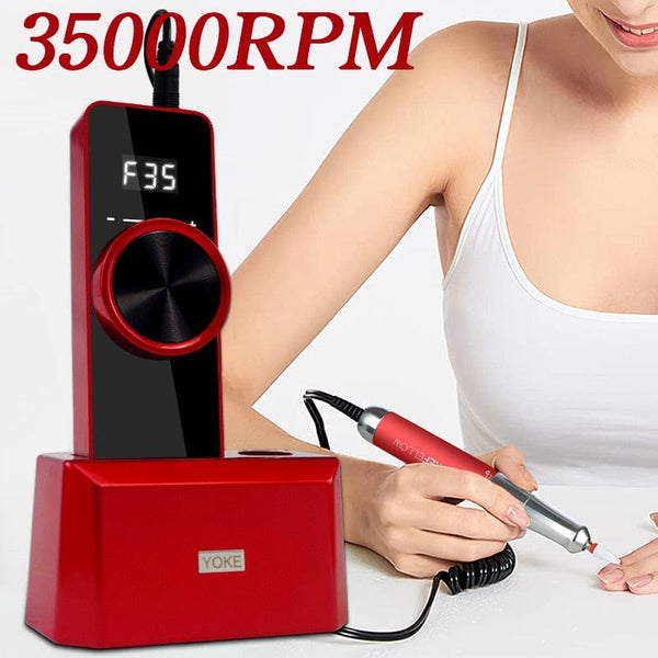 Clamanta Beauty Perceuse à ongles pour manucure 35000 RPM Rechargeable