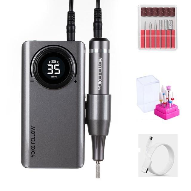 beautefeminine.fr Perceuse35000rpm Gris Perceuse à ongles électrique rechargeable 35000 rpm