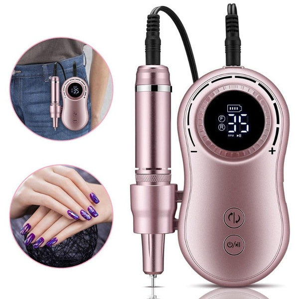 Clamanta Beauty Ponceuse à ongles 35000RPM avec écran LCD