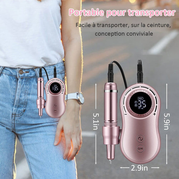 Clamanta Beauty Ponceuse à ongles 35000RPM avec écran LCD