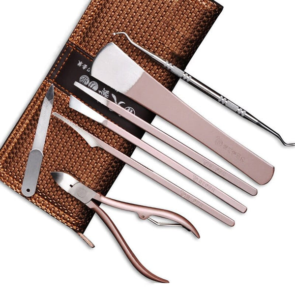 Clamanta Beauty Rose Ensemble de couteaux pédicure et outils de soins des ongles