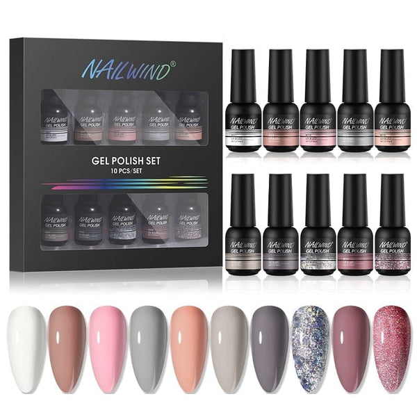 Clamanta Beauty Rose Kit de Vernis à ongles Semi-permanent 8 pièces