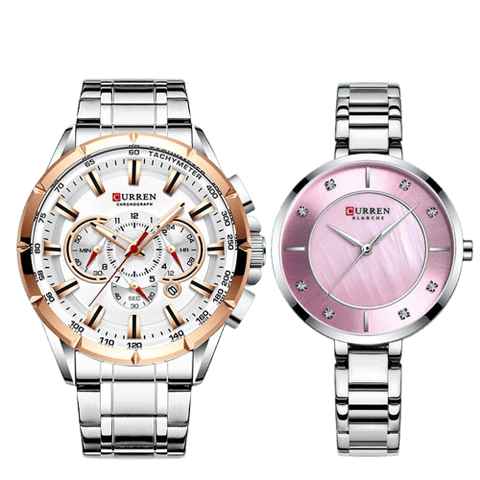 Clamanta Beauty Rose Montres de Couple pour hommes et femme