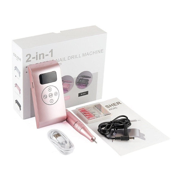 Clamanta Beauty Rose Perceuse à ongles portable 35000RPM Manucure Polisseuse à ongles