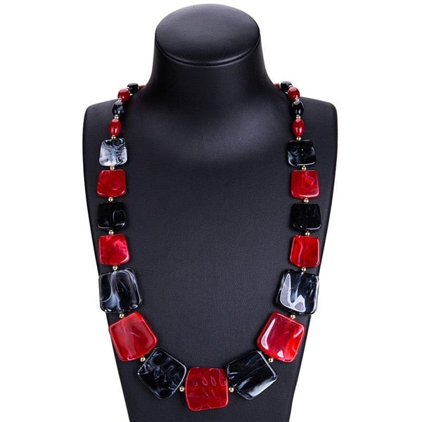 beautefeminine.fr Rouge Collier de perles longues pour femme