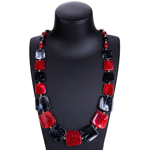 beautefeminine.fr Rouge Collier de perles longues pour femme
