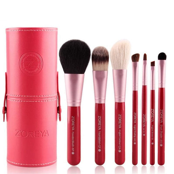 ClamantaBeauty Rouge Kit de pinceaux de maquillage 7pcs