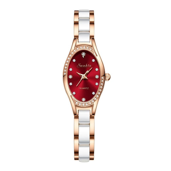 Clamanta Beauty Rouge Montre-bracelet de luxe pour femmes