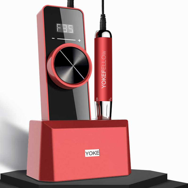 Clamanta Beauty Rouge Perceuse à ongles pour manucure 35000 RPM Rechargeable