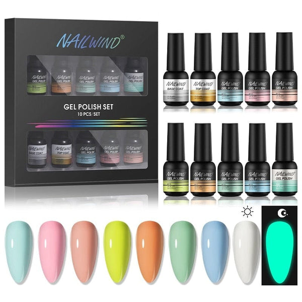 Clamanta Beauty Vert Kit de Vernis à ongles Semi-permanent 8 pièces