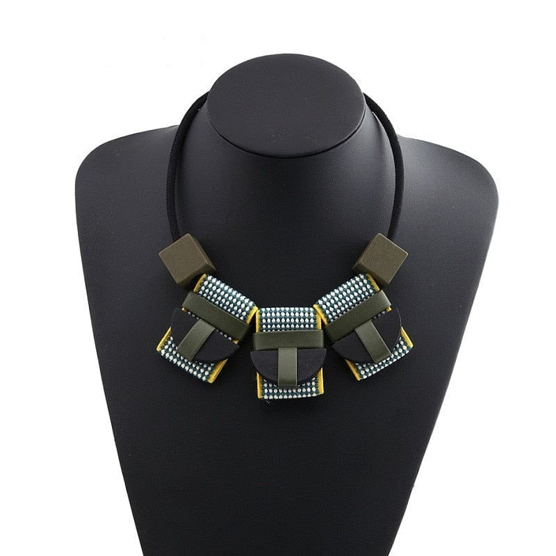 Clamanta Beauty Vert Ras du cou à pendentif géométrique