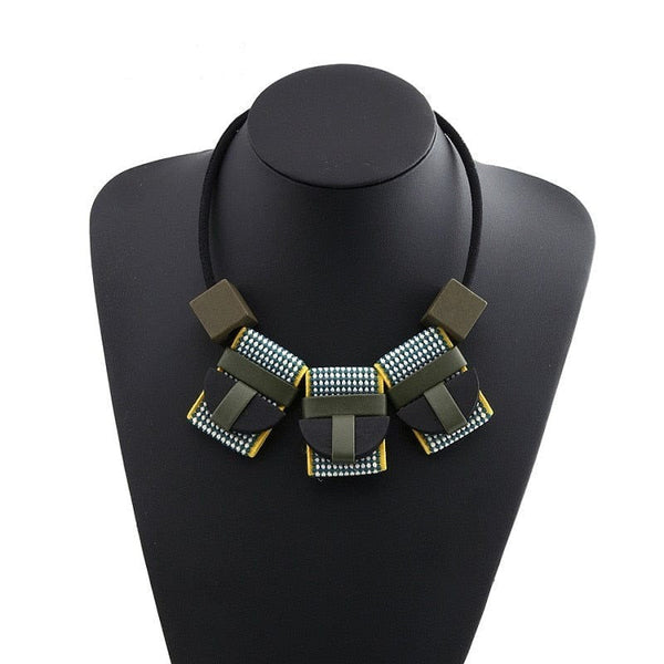 Clamanta Beauty Vert Ras du cou à pendentif géométrique