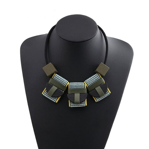 Clamanta Beauty Vert Ras du cou à pendentif géométrique