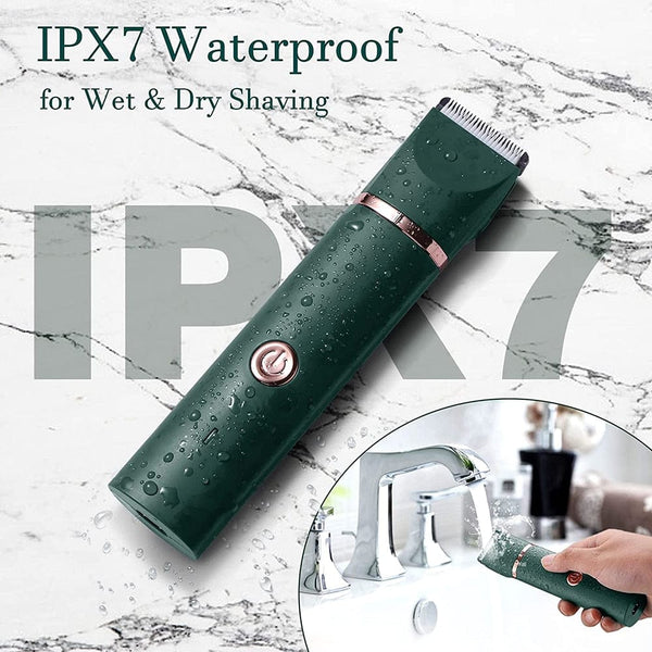 Clamanta Beauty Vert Rasoir électrique rechargeable 2 en 1 pour femmes