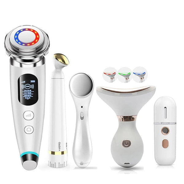 Clamanta Beauty Blanc Appareil de beauté Masseur Facial 1rf et EMS-Appareil de soin du visage