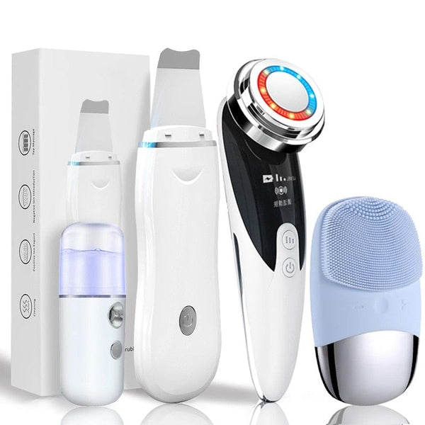 Clamanta Beauty Blanc/Bleu Appareil de beauté Radio fréquence, masseur pour cou et le visage