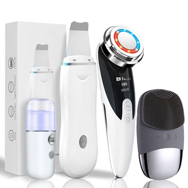 Clamanta Beauty Blanc/Noir Appareil de beauté Radio fréquence, masseur pour cou et le visage