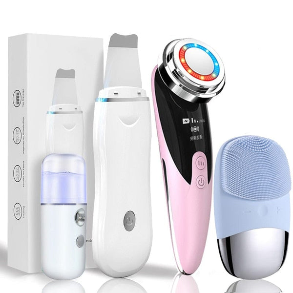 Clamanta Beauty Bleu Appareil de beauté Radio fréquence, masseur pour cou et le visage