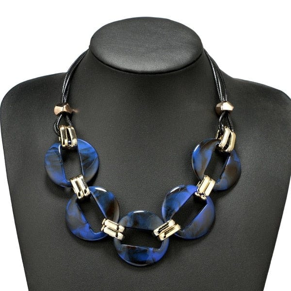 Clamanta Beauty Bleu Collier ras du cou pour femme