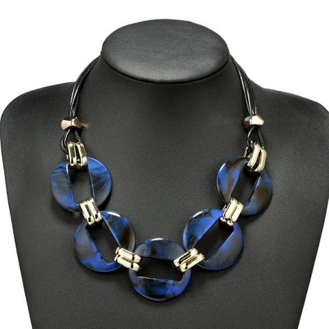 Clamanta Beauty Bleu Collier ras du cou pour femme