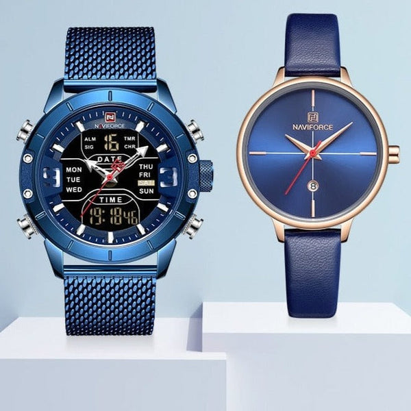 Clamanta Beauty Bleu design tendance montre de couple bleu