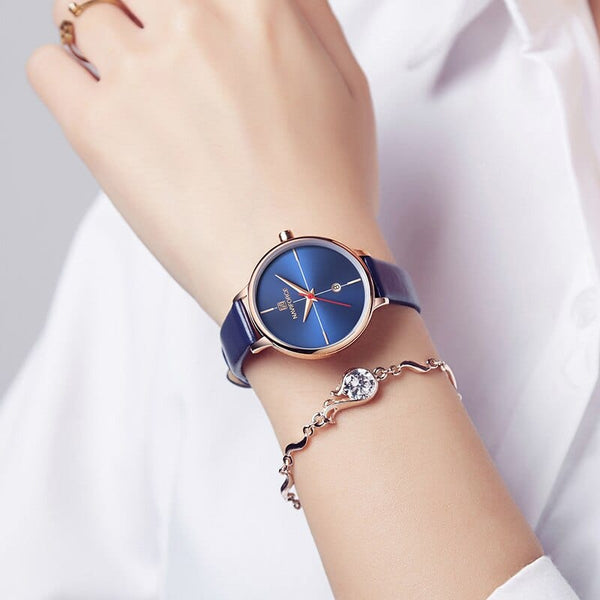 Clamanta Beauty Bleu design tendance montre de couple bleu